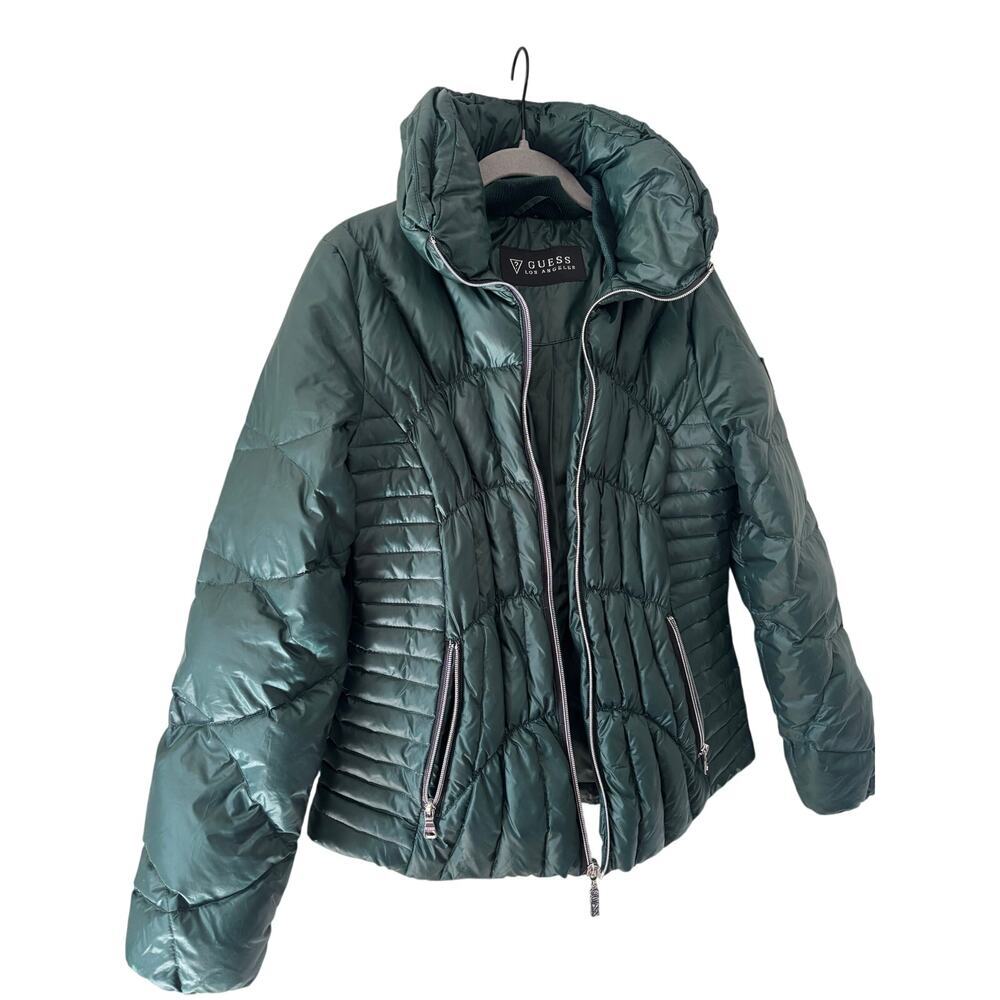 Guess Women’s Green Quilted Puffer Jacket Size M - Picture 3 of 12
